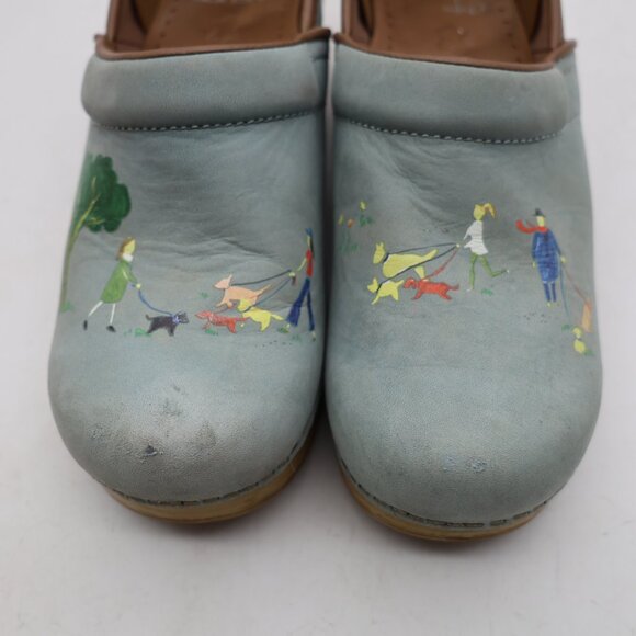 Dansko Clogs Nubuck Twin Pro Powder Blue Dog Walkers Women's Size EU 38 Slip-On - Picture 11 of 12